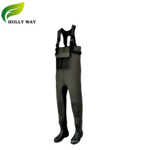 100% Waterproof Neoprene Fishing Chest Wader with Rubber Boots